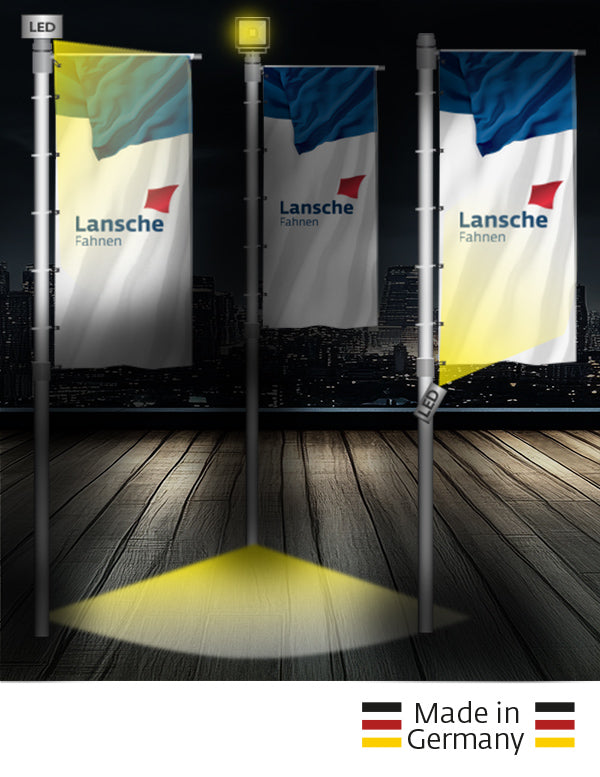 Aluminium-Masten mit LED-Strahler, Fluter, Spot inkl. Kipphalterung