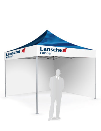 Werbezelt kaufen – bedrucktes Faltzelt 3×3 m für Events & Promotion –  Lansche Fahnen GmbH