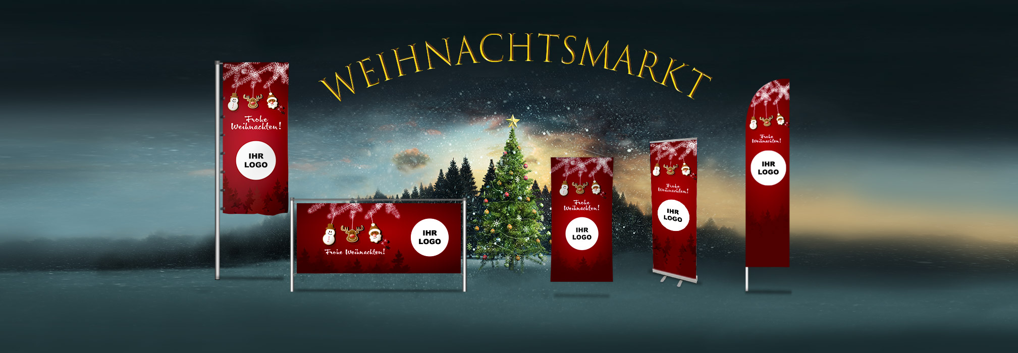 Aktion Weihnachten Fahnen Displays