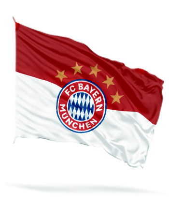 Stockflagge FC Bayern München Logo 5 Sterne - 60 x 90 cm 