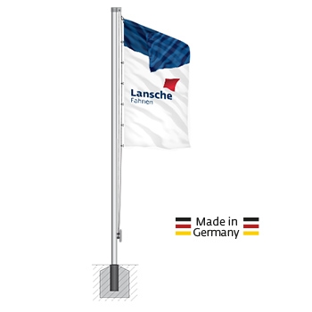 Fahnenmast-Aktion Mast mit Bodenhülse und Fahne 